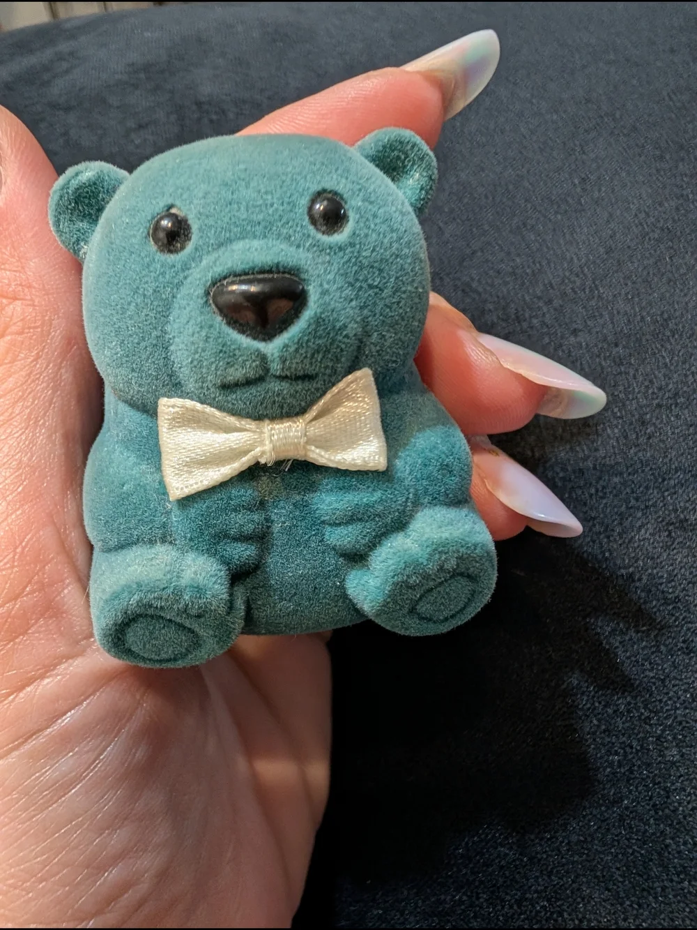 Gold-Tone Teddy Bear Pendant Necklace with Emerald Accent